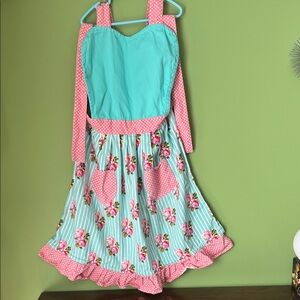 Aqua & Pink Floral Apron